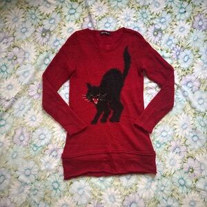 - rare hysteric glamour black cat sweater dress -